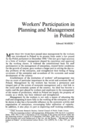 Workers' participation in planning and management in Poland