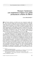 Rompre l'isolement: une expérience d'appui aux petits producteurs urbains du Bénin
