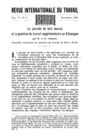La journée de huit heures et la question du travail supplémentaire en Allemagne