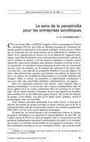 Le sens de la perestroïka pour les entreprises soviétiques