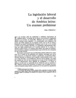 La legislación laboral y el desarrollo de América Latina: un examen preliminar