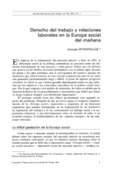 Derecho del trabajo y relaciones laborales en la Europa social del mañana