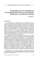 Participación de los trabajadores en las decisiones dentro de la empresa: tendencias y problemas actuales
