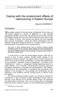 Coping with the employment effects of restructuring in eastern Europe