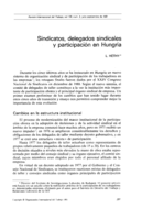 Sindicatos, delegados sindicales y participación en Hungría