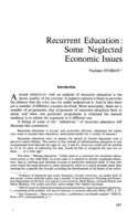 Recurrent education: some neglected economic issues