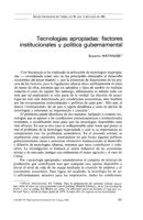 Tecnologías apropiadas: factores institucionales y política gubernamental