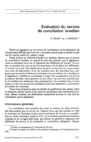 Evaluation du service de conciliation israélien