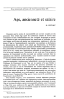 Age, ancienneté et salaire