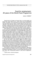 Food for employment: 20 years of the World Food Programme