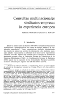 Consultas multinacionales sindicatos-empresa: la experiencia europea
