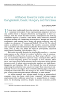Attitudes towards trade unions in Bangladesh, Brazil, Hungary and Tanzania