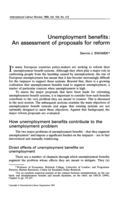 Unemployment benefits: an assessment of proposals for reform