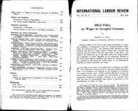 Allied policy on wages in occupied Germany