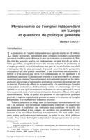 Physionomie de l'emploi indépendant en Europe et questions de politique générale