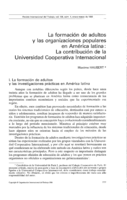 La formación de adultos y las organizaciones populares en América latina: la contribución de la Universidad Cooperativa Internacional