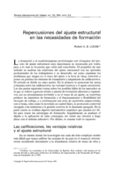 Repercusiones del ajuste estructural en las necesidades de formación