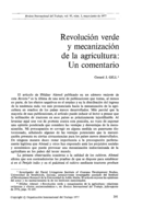 Revolución verde y mecanización de la agricultura: un comentario