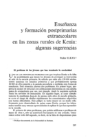 Enseñanza y formación postprimarias extraescolares en las zonas rurales de Kenia: algunas sugerencias