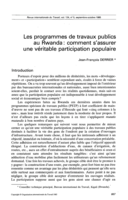 Les programmes de travaux publics au Rwanda: comment s'assurer une véritable participation populaire?