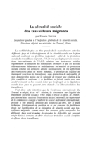 La sécurité sociale des travailleurs migrants