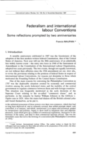 Federalism and international labour Conventions: some reflections prompted by two anniversaries