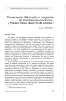 Conservación del empleo y programas de estabilización económica: ¿pueden fijarse objetivos de empleo?