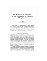 The protection of employees on the termination of contracts of employment