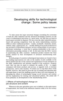 Developing skills for technological change: some policy issues