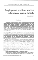 Employment problems and the educational system in Italy