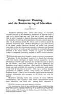 Manpower planning and the restructuring of education