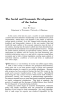 The social and economic development of the Sudan