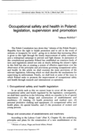 Occupational safety and health in Poland: legislation, supervision and promotion