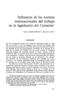 Influencia de las normas internacionales del trabajo en la legislación del Camerún