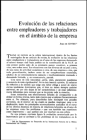 Evolución de las relaciones entre empleadores y trabajadores en el ámbito de la empresa