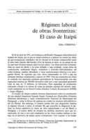 Régimen laboral de obras fronterizas: el caso de Itaipú