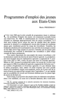 Programmes d'emploi de jeunes aux Etats-Unis