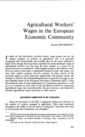Agricultural workers' wages in the European economic community
