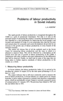 Problems of labour productivity in Soviet industry