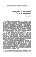Employment of the disabled in large corporations