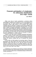 Financial participation of employees: an attempted classification and major trends