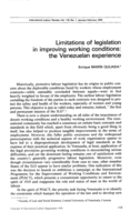 Limitations of legislation in improving working conditions: the Venezuelan experience