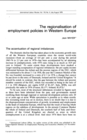 The regionalisation of employment policies in Western Europe