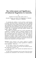 The achievement and significance of industrial regulation in Australia