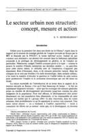 Le secteur urbain non structuré: concept, mesure et action