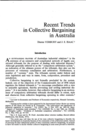 Recent trends in collective bargaining in Australia
