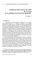 L'influence des normes de l'OIT sur le droit et la pratique du travail en Australie