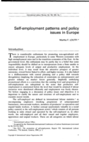 Self-employment patterns and policy issues in Europe