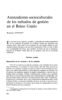 Antecedentes socioculturales de los métodos de gestión en el Reino Unido