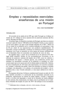 Empleo y necesidades esenciales: enseñanzas de una misión en Portugal